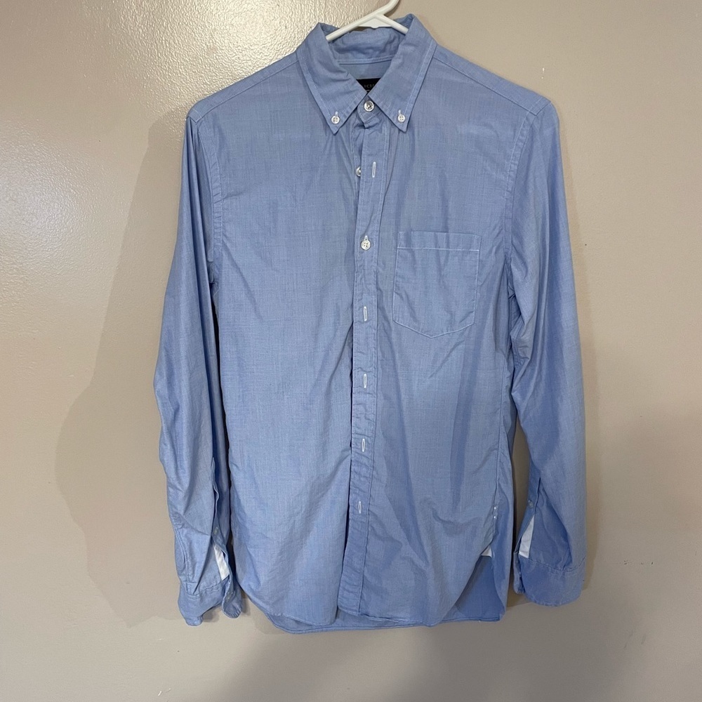 Men’s XS J.Crew Chambray Button Down Shirt Light Blue Lightweight Cotton